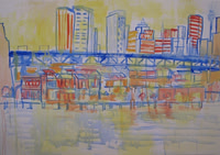 Across the Water No.1  130x90cm Acrylic on canvas 2009